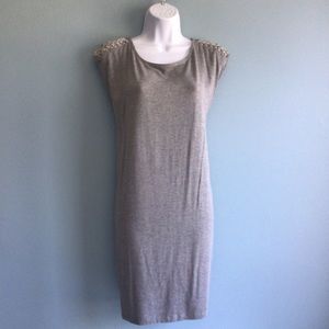 Splendid Gray T-shirt Dress Lace Up Shoulder Size S